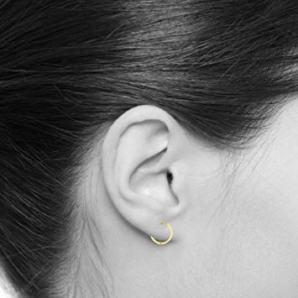 14k Yellow OR White Gold 3mm Hoop Earrings 14mm - Picture 5 of 15